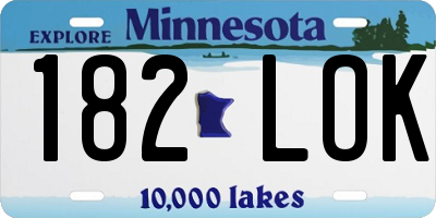 MN license plate 182LOK
