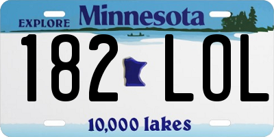MN license plate 182LOL