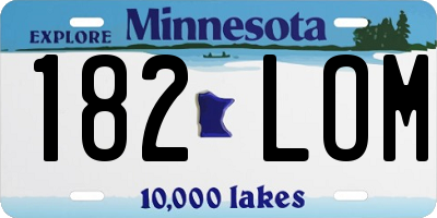 MN license plate 182LOM