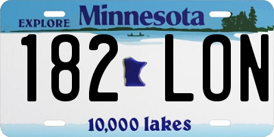 MN license plate 182LON