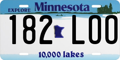 MN license plate 182LOO