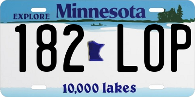 MN license plate 182LOP