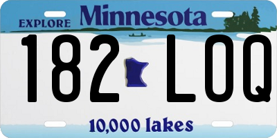 MN license plate 182LOQ