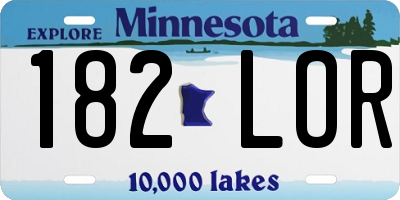 MN license plate 182LOR