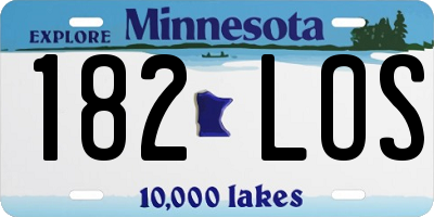 MN license plate 182LOS
