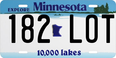 MN license plate 182LOT