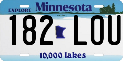 MN license plate 182LOU
