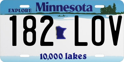 MN license plate 182LOV