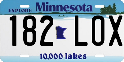 MN license plate 182LOX