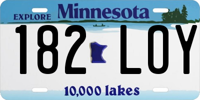 MN license plate 182LOY