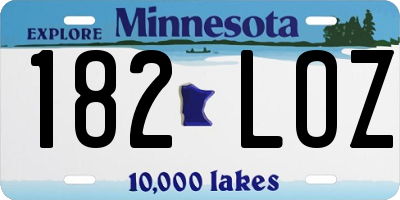 MN license plate 182LOZ