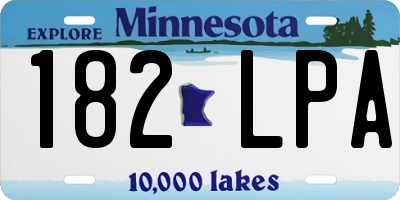 MN license plate 182LPA