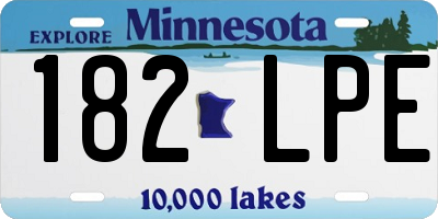 MN license plate 182LPE