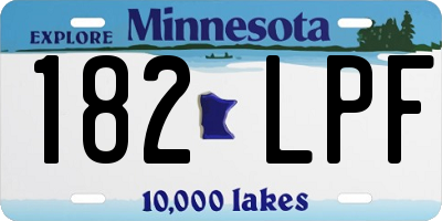 MN license plate 182LPF