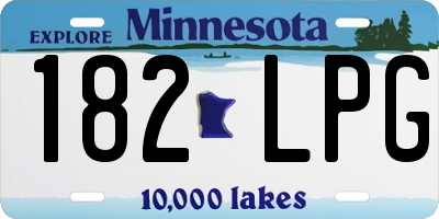 MN license plate 182LPG
