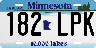 MN license plate 182LPK