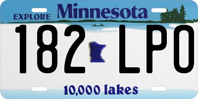 MN license plate 182LPO