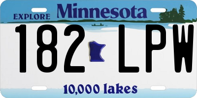 MN license plate 182LPW