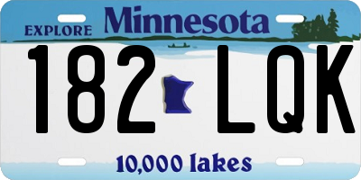 MN license plate 182LQK