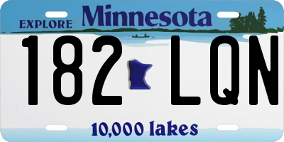 MN license plate 182LQN