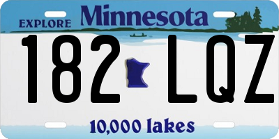 MN license plate 182LQZ