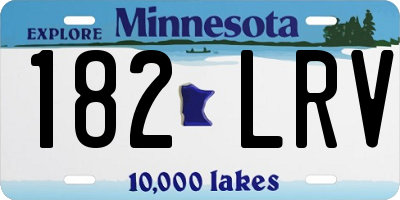 MN license plate 182LRV