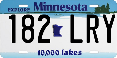 MN license plate 182LRY