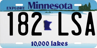 MN license plate 182LSA