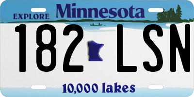 MN license plate 182LSN