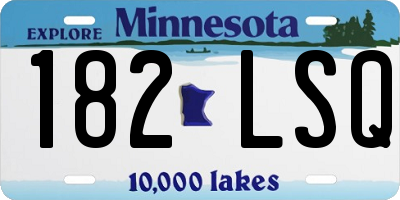 MN license plate 182LSQ