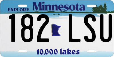 MN license plate 182LSU