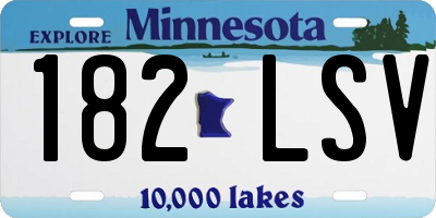 MN license plate 182LSV