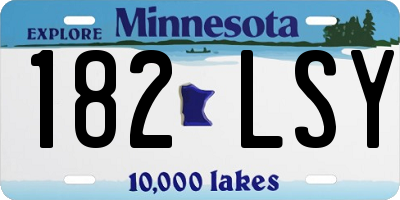 MN license plate 182LSY