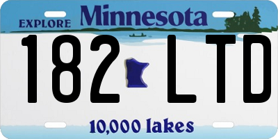 MN license plate 182LTD