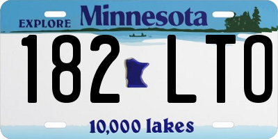 MN license plate 182LTO