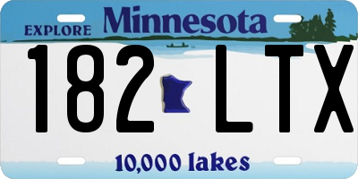 MN license plate 182LTX