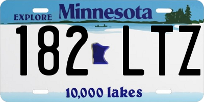 MN license plate 182LTZ