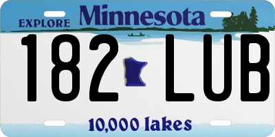 MN license plate 182LUB