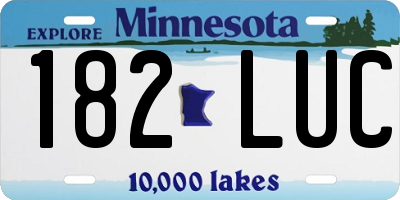 MN license plate 182LUC