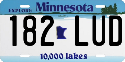 MN license plate 182LUD