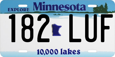 MN license plate 182LUF