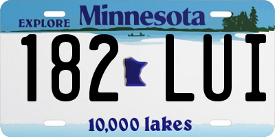 MN license plate 182LUI