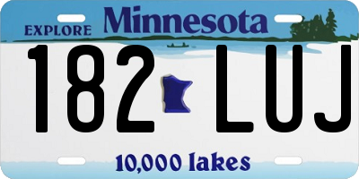 MN license plate 182LUJ