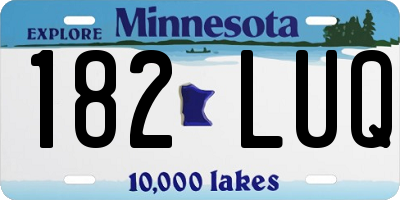 MN license plate 182LUQ