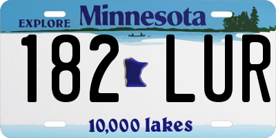 MN license plate 182LUR