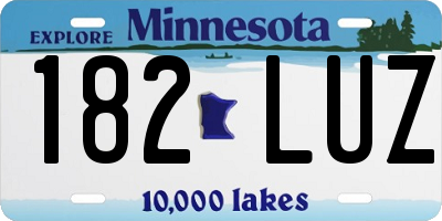 MN license plate 182LUZ