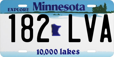 MN license plate 182LVA