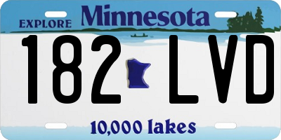 MN license plate 182LVD