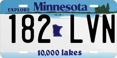 MN license plate 182LVN