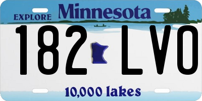 MN license plate 182LVO